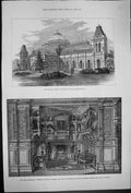 Old 1878 Winter Garden Skating Rink Cheltenham Paris Exhibition Chimn Victorian
