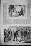 Original Old Antique Print 1873 Prisoners Exercise Prison Newgate Photographer