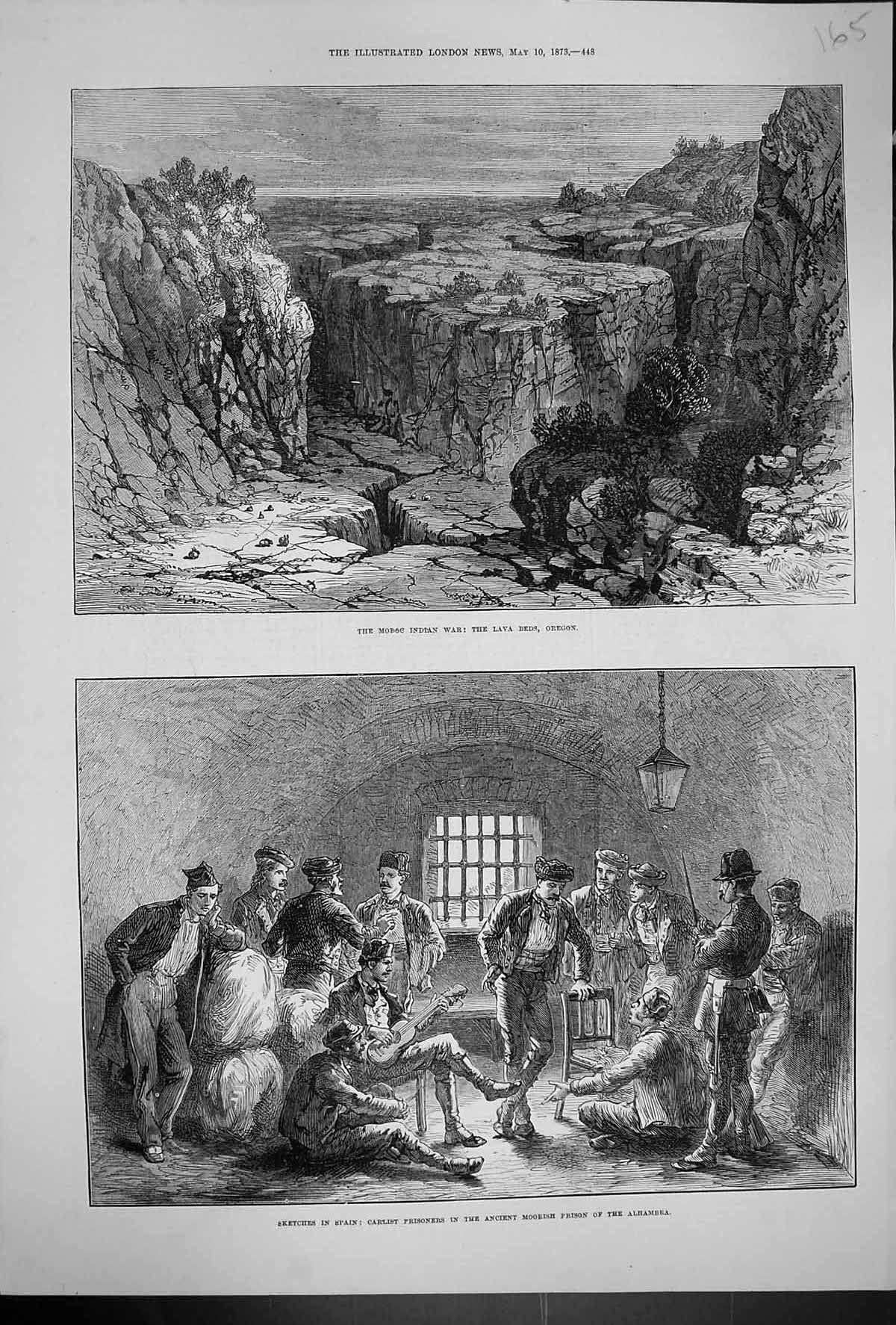 Old 1873 Modoc Indian War Lava Beds Oregon Spain Carlist Prisoners Al Victorian