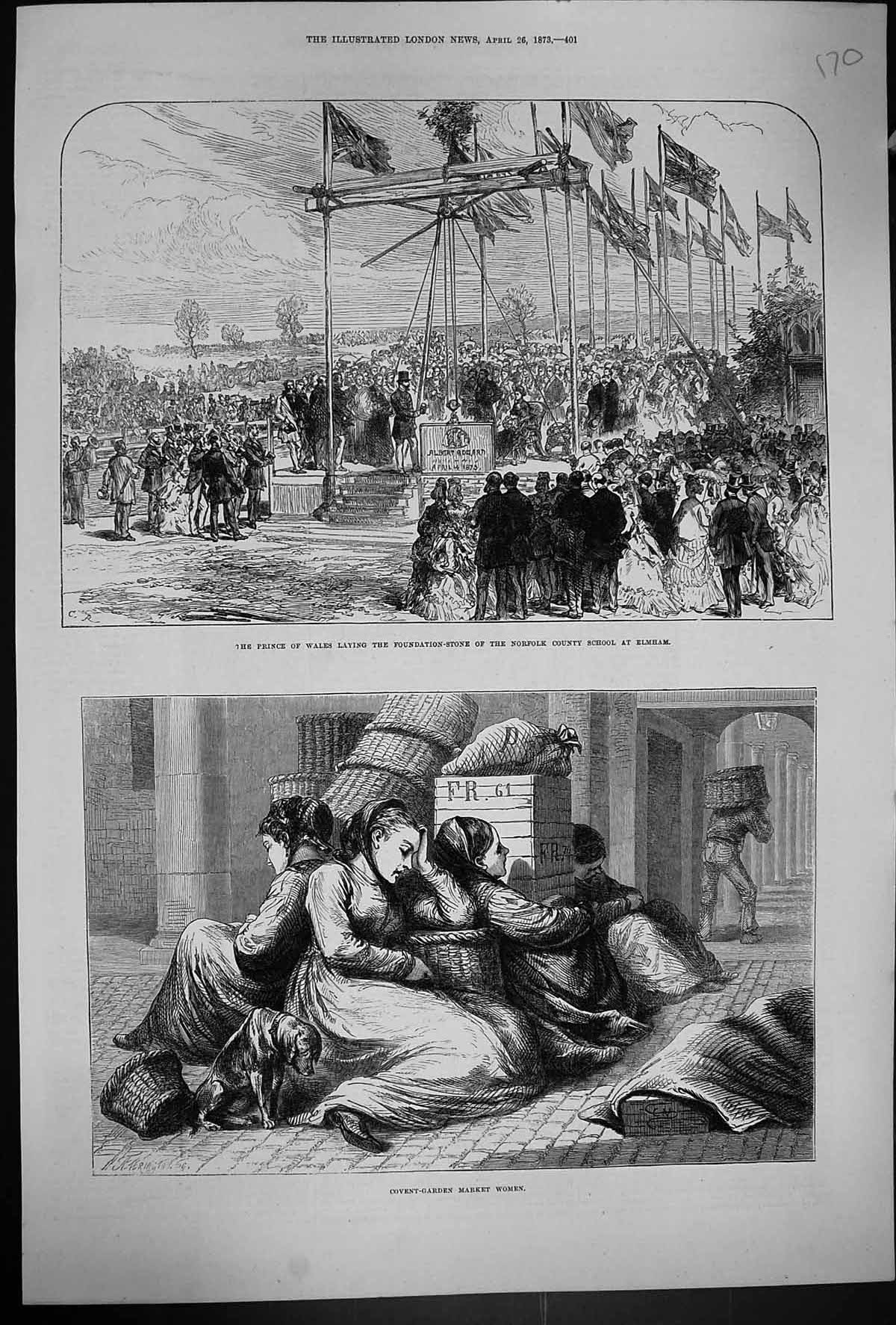 Old 1873 Prince Wales Foundation Stone Norfolk School Elmham Covent G Victorian