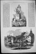 Antique Print 1873 Monument Jahn Berlin Swan Chelsea Public House Elliot Wa