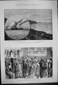 Old 1882 Balloon Voyage English Channel Art Conversazione Mansion Hou Victorian