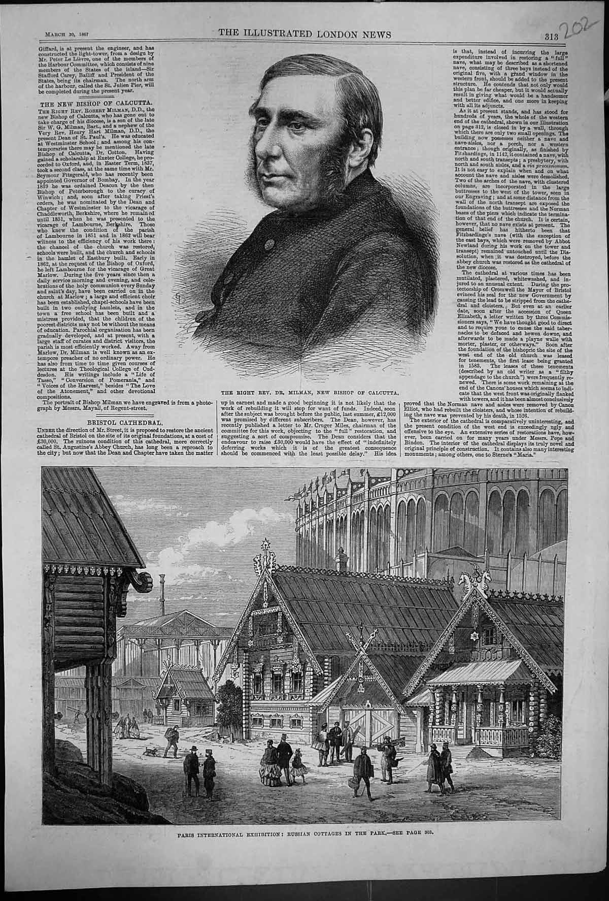Old 1867 Rev. Dr. Milman Bishop Calcutta Paris Exhibition Russian Cot Victorian
