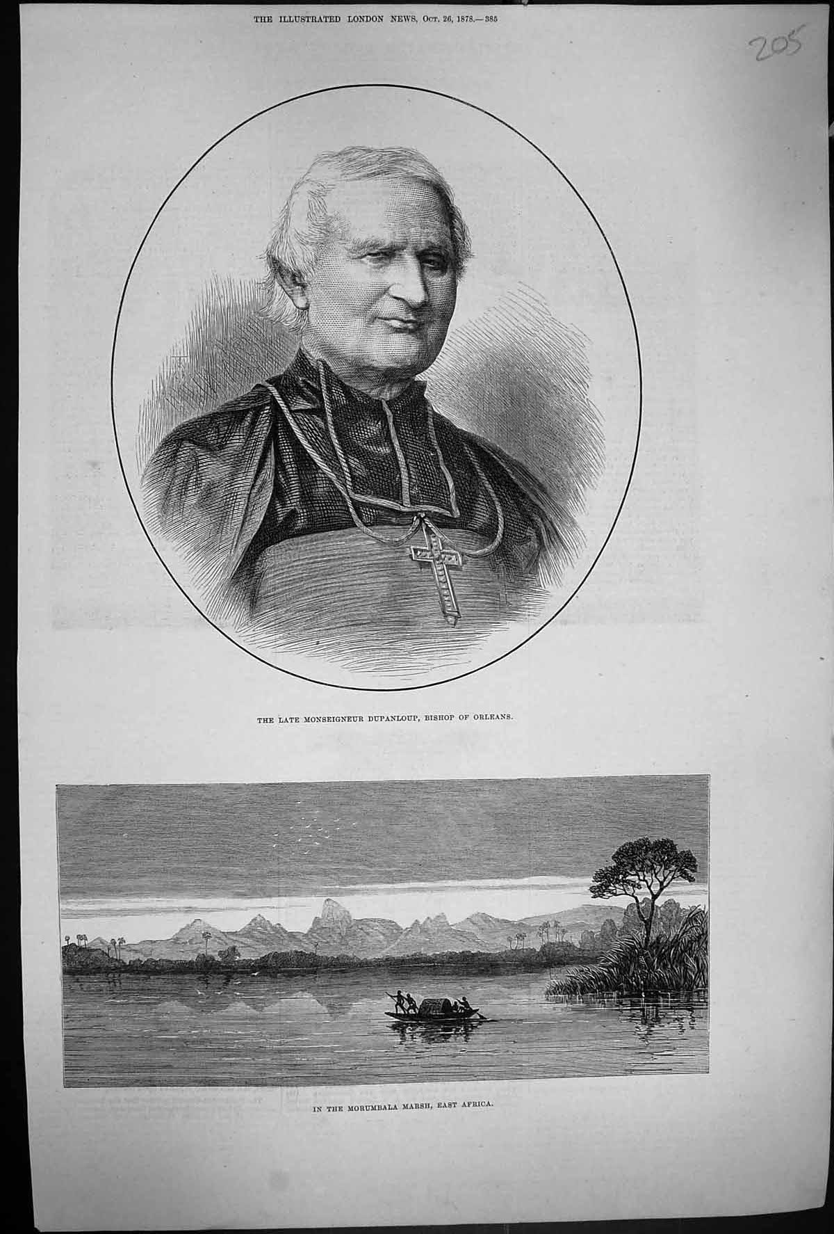 Old 1878 Monseigneur Dupanloup Bishop Orleans Morumbala Marsh Africa Victorian