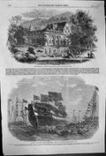 Old Ship Launch Anson Woolwich 1860 Reinhardsbrun Duke Saxe-Coburg-Go Victorian