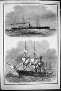 Old 1861 London Edinburgh Company Stem Ship Oscar Russian Corvette Bo Victorian
