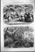 Old 1863 Civil War America Refugees Camping Woods Vicksburg Confedera Victorian