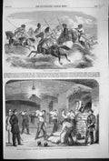 Old Print 1863 Heart Horsemen Civil War America Casemates Fort Sumter Si 19th