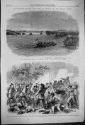 Old 1862 Civil War America Federal Flotilla Mississippi Fort Pillow F Victorian