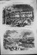 Old Print 1863 Civil War America Train Siers General Johnston Jackson Mi 19th