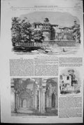 Old 1857 India Fort Agra Interior Pearl Mosque Tower Palace Jehanghie Victorian