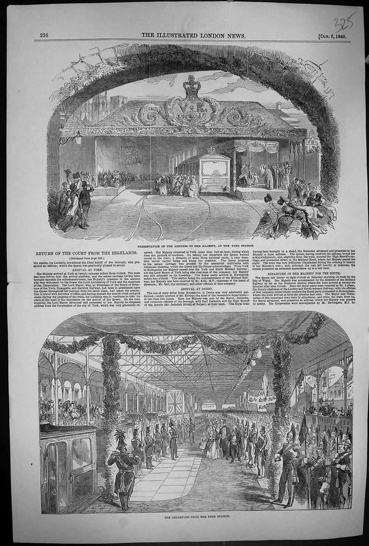 Old 1849 Presentation Address Majesty Queen York Railway Station Trai Victorian