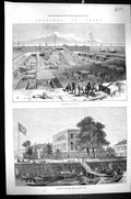 Old Print 1873 China Peiho Forts Tien-Tsin British Consulate River Boats 19th