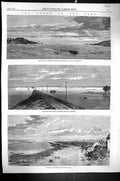 Old 1862 Flood Fens Submerged Railway Lynn Wisebeach Islington Breach Victorian