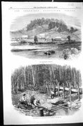 Antique Old Print 1864 Chaudiere GFields Canada Mining Diggings Tributary G-