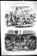 Antique Old Print 1869 Mushroom Culture France Interior Cave Montrouge Paris