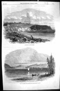 Antique Old Print 1861 Nova Scotia GFields Mining Gwashing Lunenburg Battery