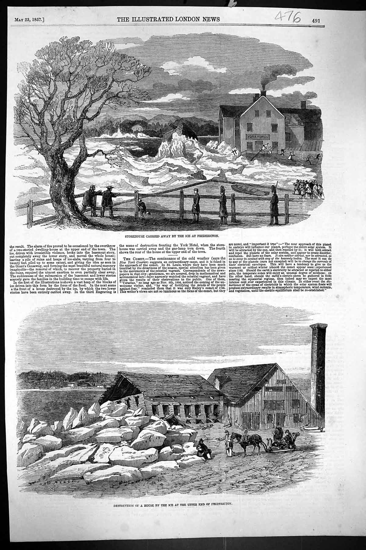 Old 1857 Storehouse Carried Away Ice Fredericton Destruction House Ri Victorian