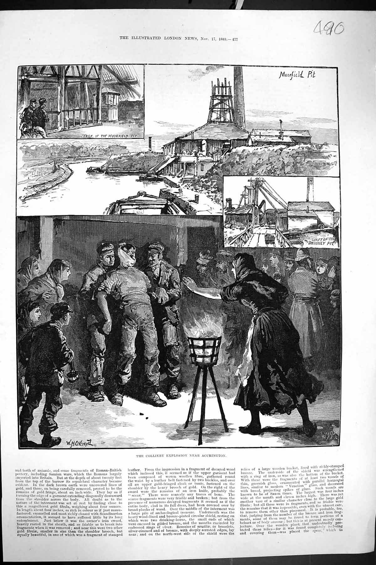 Old 1883 Colliery Explosion Accrington Mining Moorfield Pit Whinney S Victorian