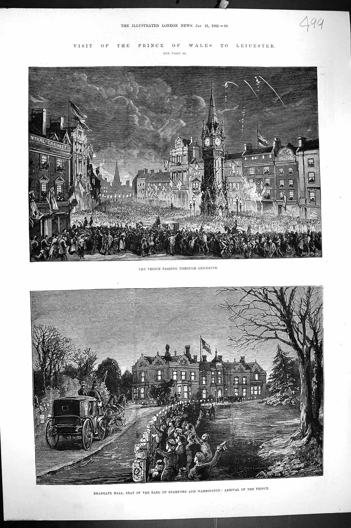 Old 1882 Prince Wales Leicester Bradgate Hall Earl Stamford Warringto Victorian