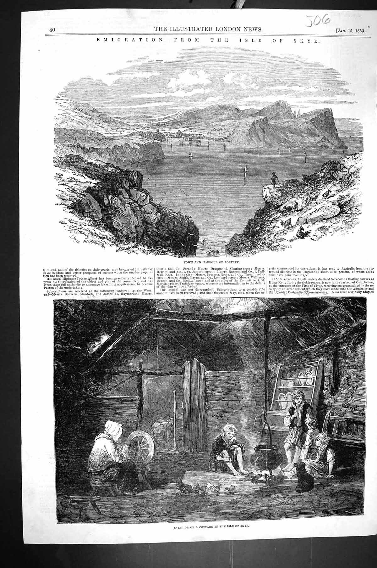 Old 1853 Town Harbour Portree Isle Skye Interior Cottage Family Home Victorian