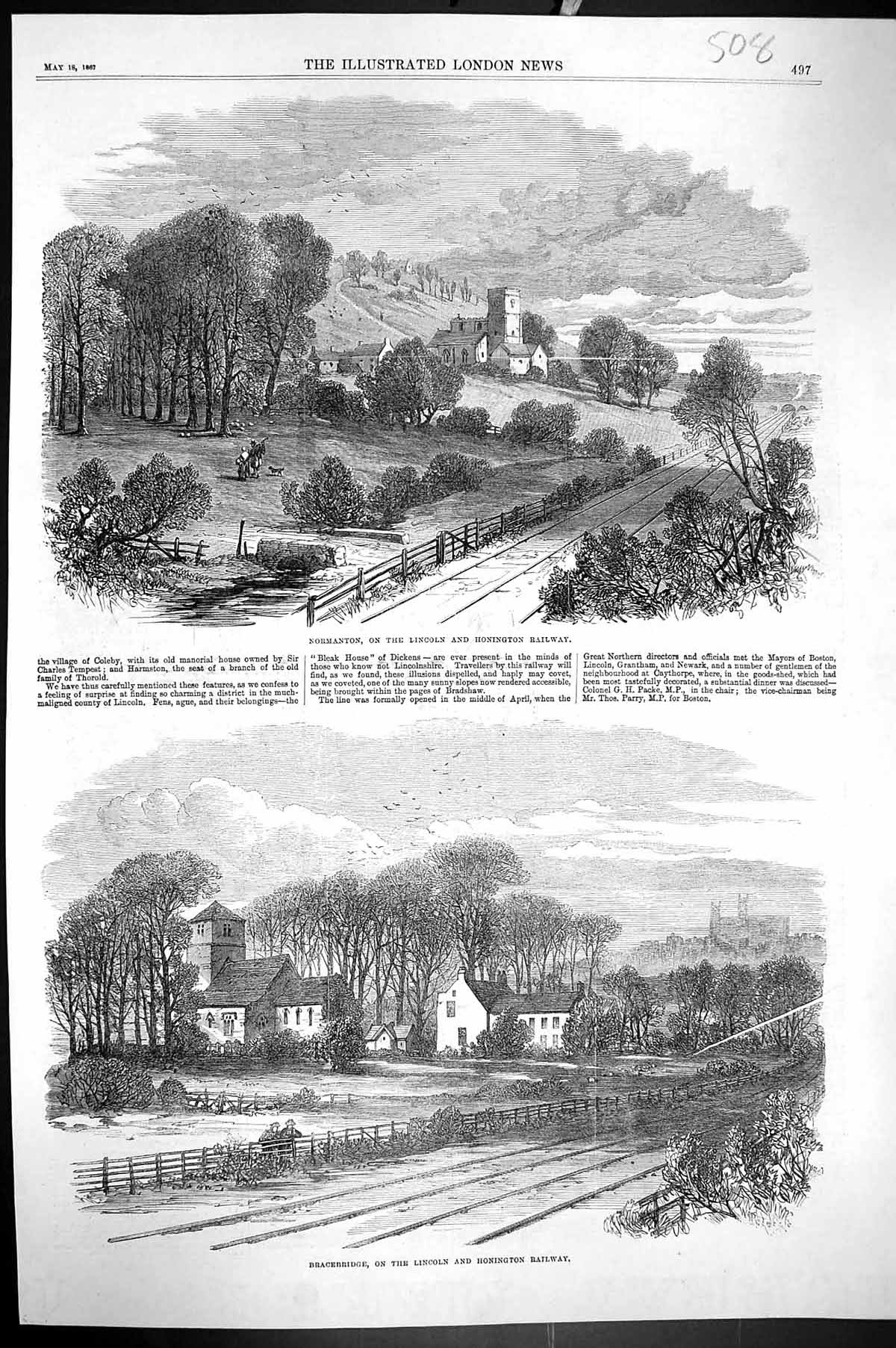 Old 1867 Normanton Lincoln Honington Railway Bracebridge Church House Victorian