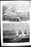 Old 1869 Napoleon Centenary Fetes Barriere Du Trone Fireworks Trocade Victorian