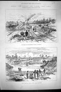 Old 1888 Panama Ship Canal Works Buhio Excavating Earth Tabemilla Tra Victorian