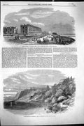 Old Antique Print 1861 Improvements Southend Suburb Clifftown Essex Beach 19th