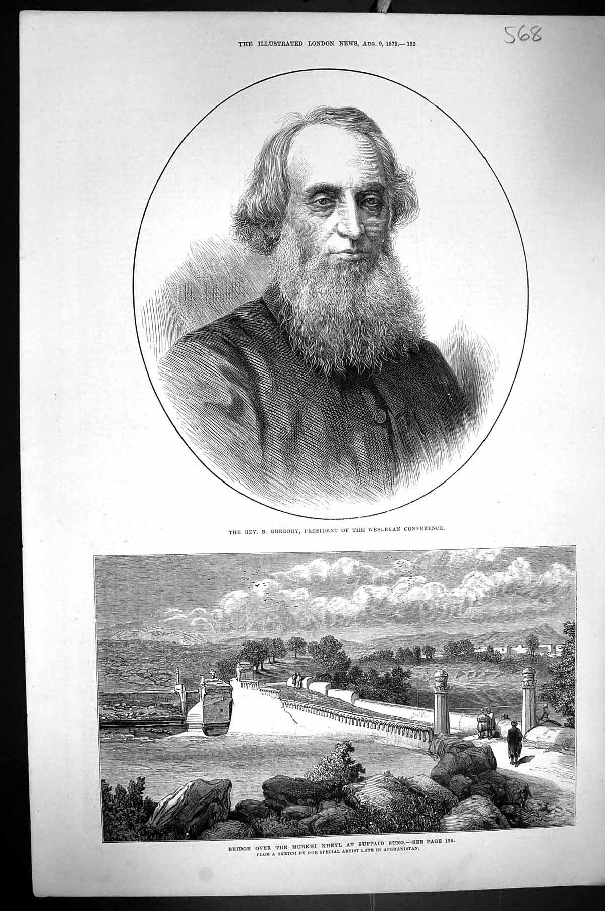 Old 1879 Gregory President Wesleyan Bridge Murkhi Kheyl Suffaid Sung Victorian