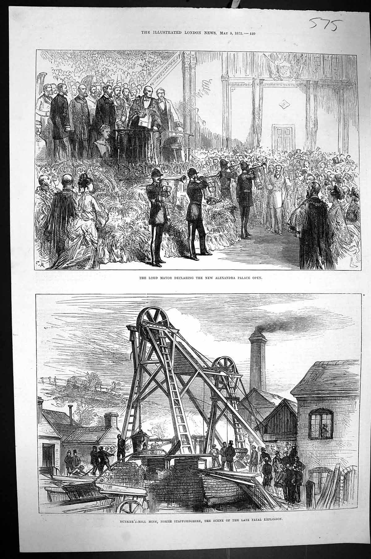 Old 1875 Lord Mayor Alexandra Palace Bunker'S-Hill Mine Staffordshire Victorian