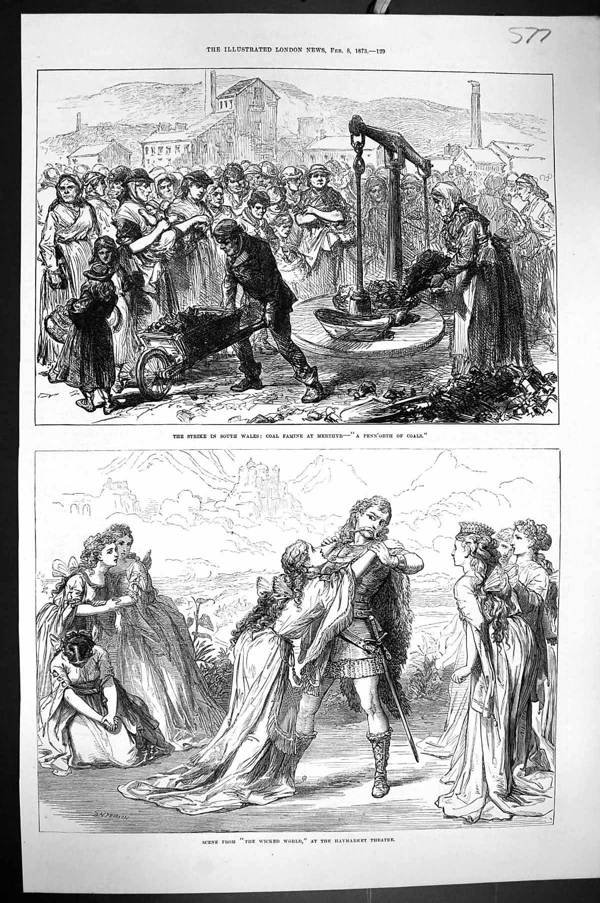 Old 1873 Strike Wales Coal Famine Merthyr Wicked World Haymarket Thea Victorian