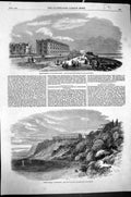 Old Antique Print 1861 Improvements Southend Essex Suburb Clifftown Beach 19th