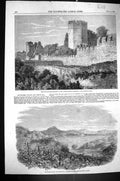 Old Antique Print 1856 Walls Constantinople Buyukdere Valley Beicos Bay 19th