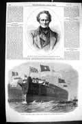 Old 1864 Mocquard Secretary Napoleon Launch Ship Frigate Sultan Mahmo Victorian
