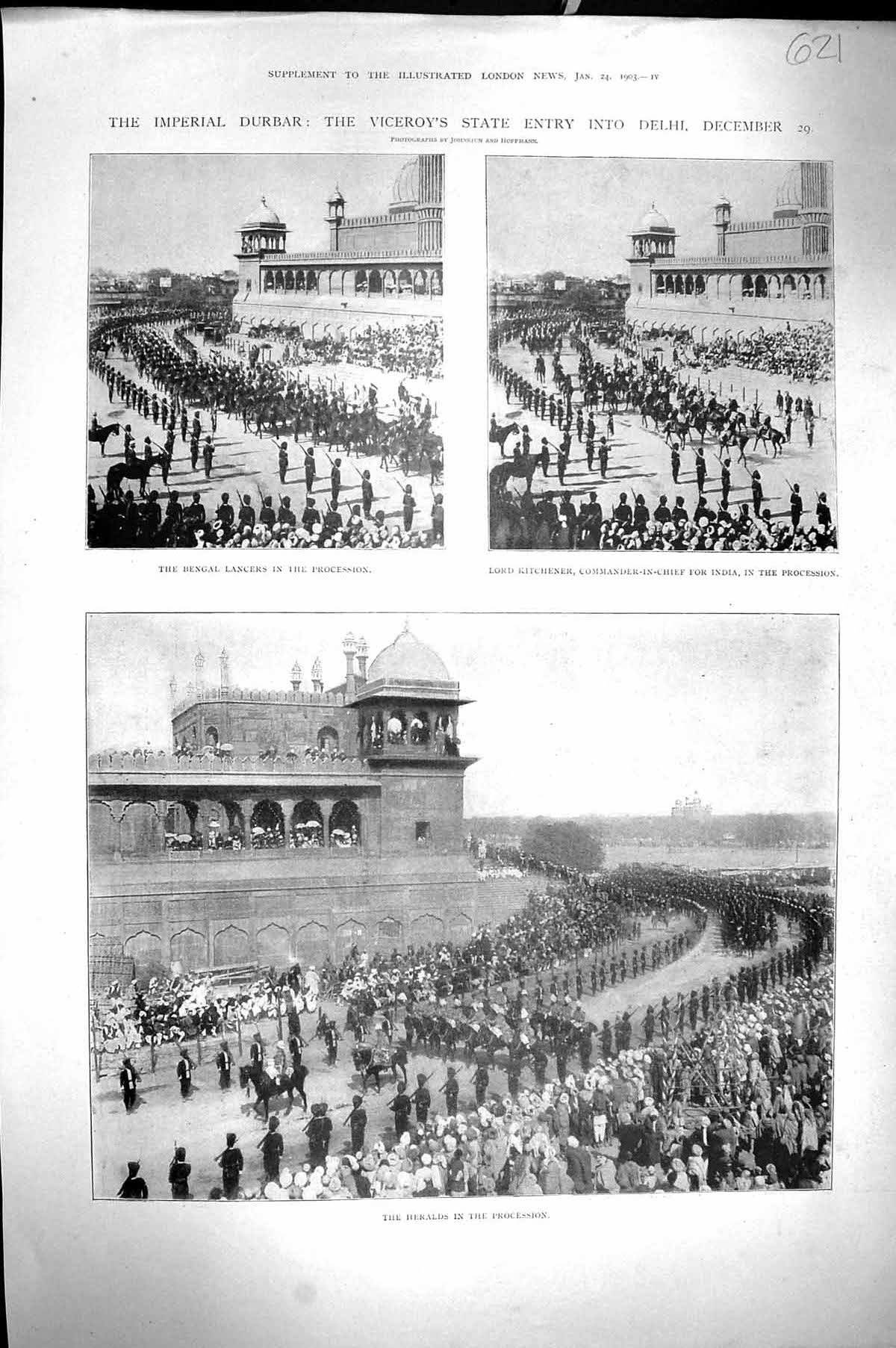 Old 1903 Imperial Durbar Viceroy State Entry Delhi Bengal Lancers Lor 20th