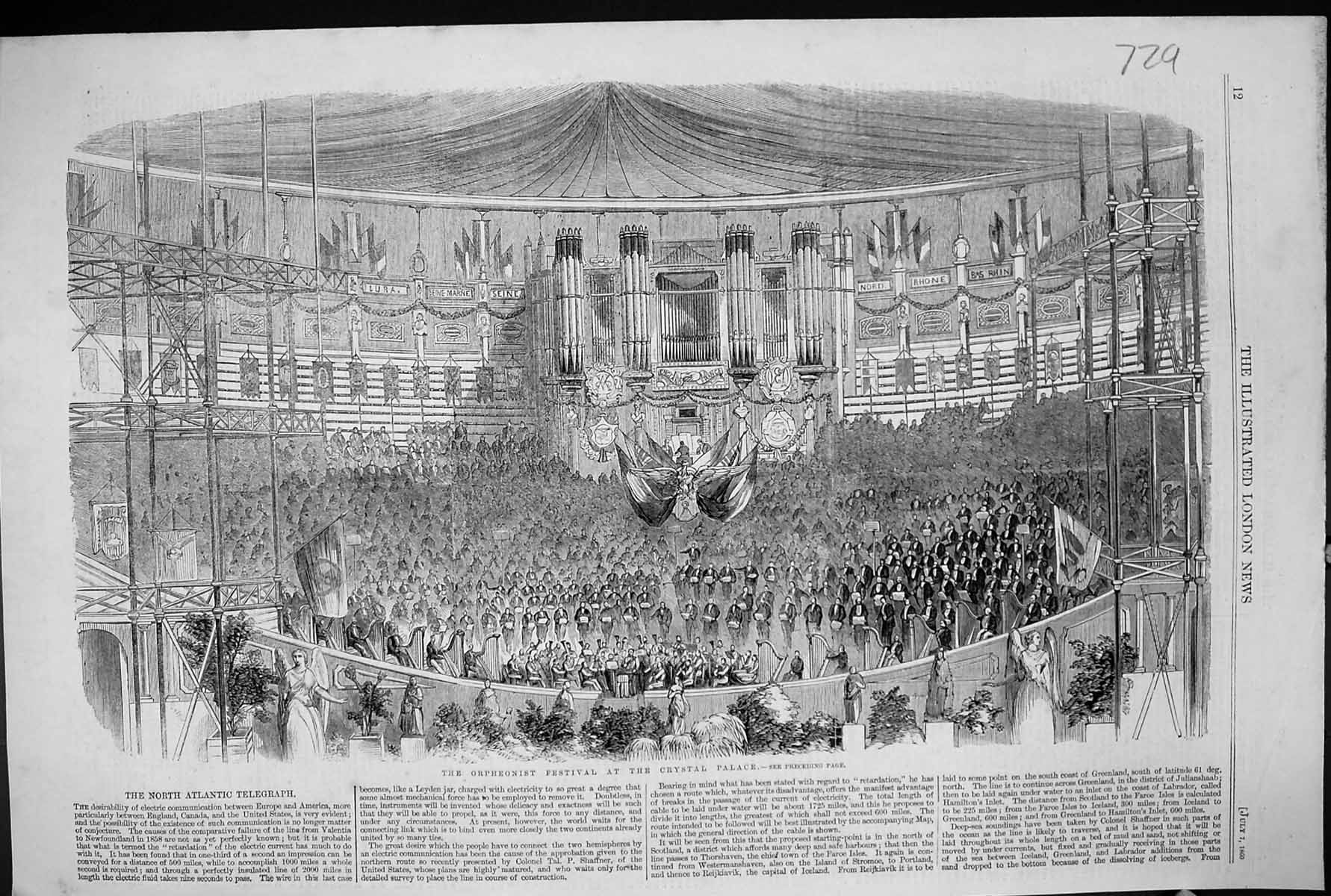 Old 1860 French Orpheonist Festival Crystal Palace Sacred Harmonic So Victorian