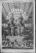 Old 1854 Crystal Palace Sydenham Egyptian Avenue Colossal Figures Abo Victorian