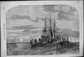 Old 1855 Scene Baltic Sea French Funeral Sea Ship Boat Lighthouses Mo Victorian