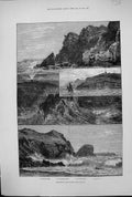 Old 1881 Lizard Head Lloyd Signal Station Lights Kynance Cove Fine Ar Victorian