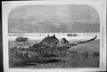 Old 1862 Floods Inundation Fens Scene Drain Bank Coffer Dam Fine Art Victorian