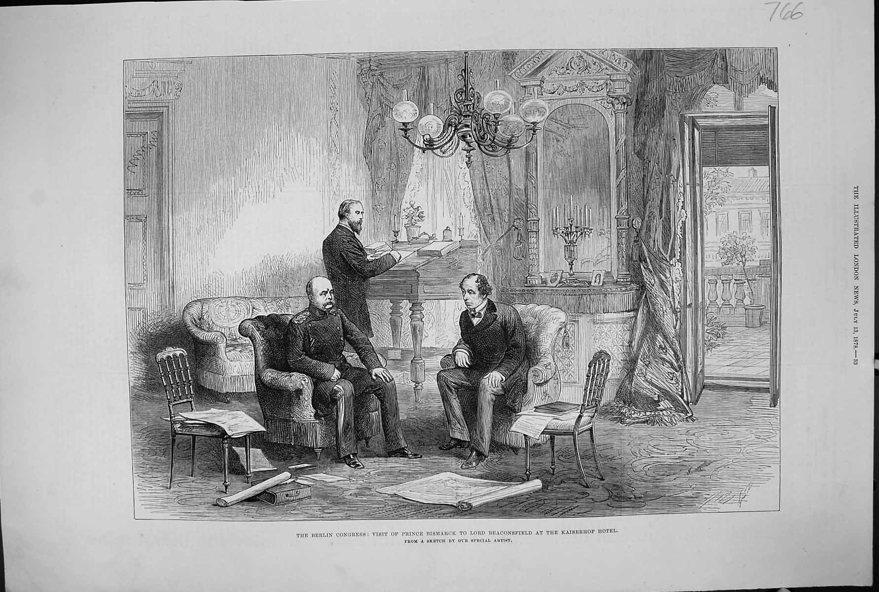 Old 1878 Berlin Congress Prince Bismarck Lord Beaconsfield Kaiserhhot Victorian