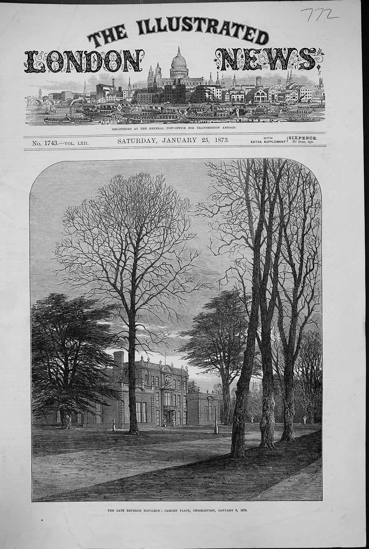 Old 1873 Emperor Napoleon Chiselhurst Camden Place Trees Architecture Victorian