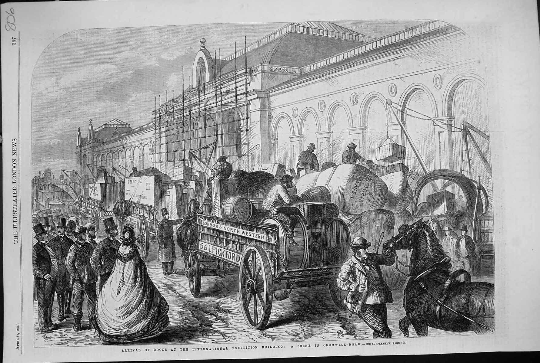 Old 1862 Arrival Goods International Exhibition Building Cromwell Roa Victorian