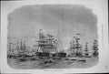 Original Old Antique Print 1872 War Ships Fleet Ironclads Portland Harbour 19th