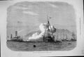 Antique Old Print 1872 Firing Against War Ship H.M.S. Glatton Portland Roads