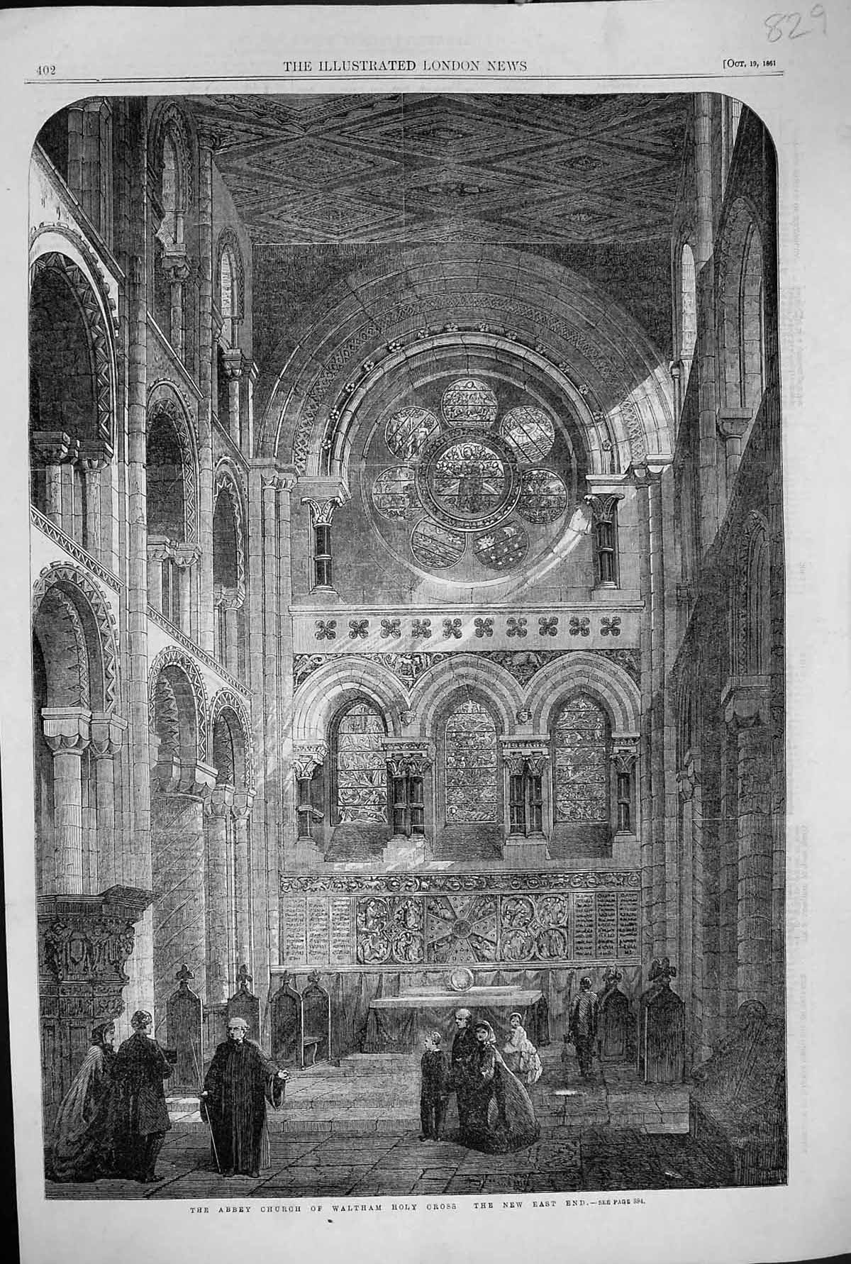 Old 1861 Abbey Church Waltham Holy Cross New East End Architecture Ol Victorian