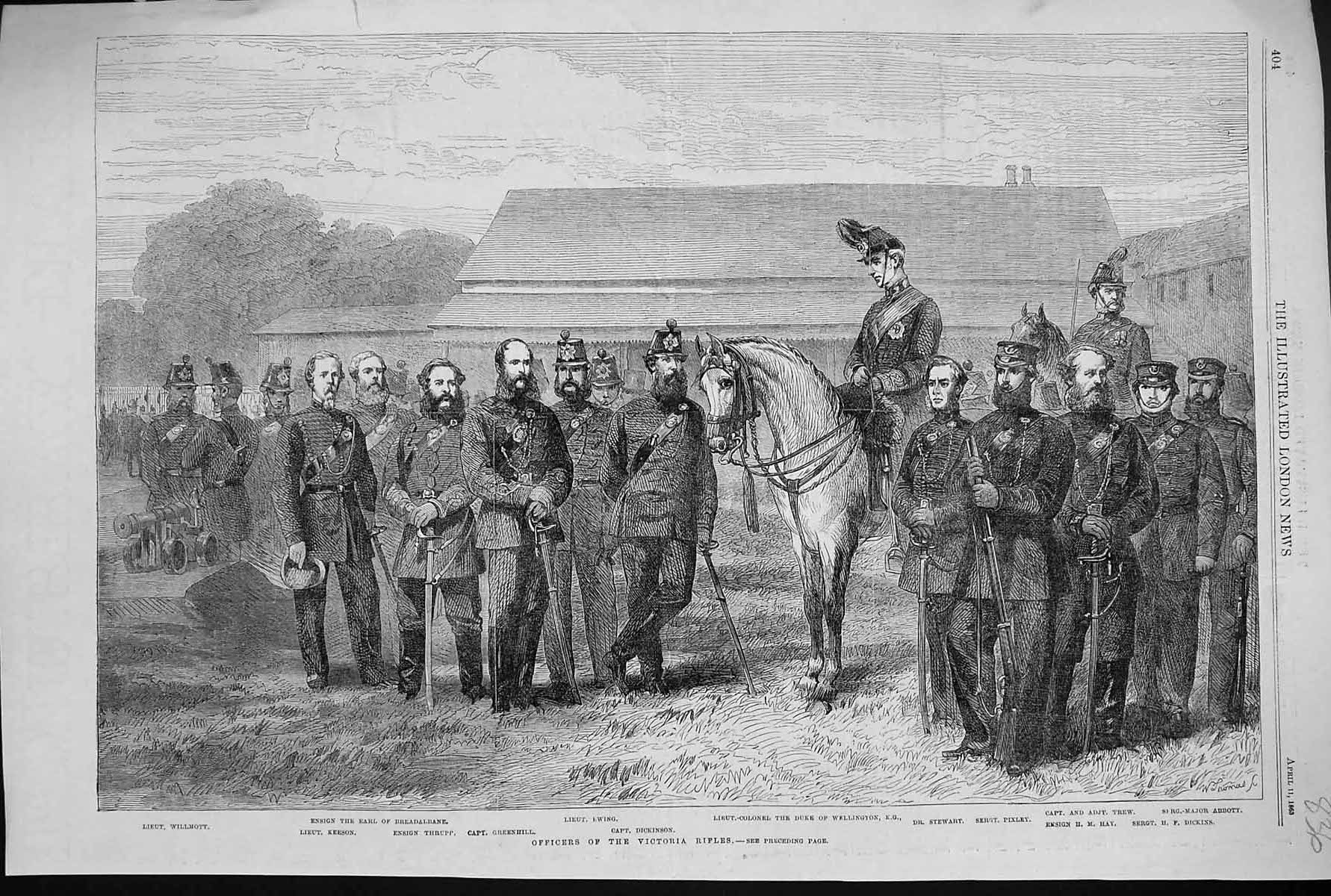 Old 1863 Officers Victoria Rifles Keeson Greenhill Willmott Thrupp We Victorian