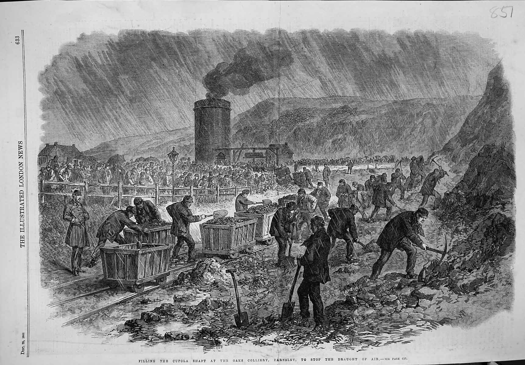 Old 1866 Filling Cupola Shaft Oaks Colliery Barnsley Coal Mining Trai Victorian