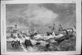 Original Old Antique Print 1861 Storm Ship Wrecks Kingstown Bay Dublin Ireland